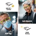 thumbnail image 2 of ProtectX Stylish Anti-Fog & Scratch-Resistant Safety Glasses With Readers, UV Protection Goggles, Anti-Impact Lightweight Glasses for Men＆Women Green Reading 2.5, 2 of 6