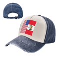 thumbnail image 7 of Peru America Flag Baseball Cap Distressed Adjustable Vintage Cotton Denim Hat for Women Men, 7 of 7