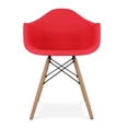 thumbnail image 2 of Aron Living Pyramid 17.5" Plastic and Beech Wood Armchairs in Red (Set of 4), 2 of 5