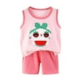 thumbnail image 4 of CAICJ98 Summer Clothes for Toddler Boys Cute Dinosaur Tank Tops+Shorts Kids Lightweight Elastic Cotton Short Sets Infant Baby Girl Outfits (3-6 Months,Pink), 4 of 4