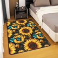 thumbnail image 2 of Erosebridal Botanical Sunflower Rugs For Bedroom 5x7,Butterfly Living Room Decor,Golden Blue, 2 of 5