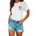 thumbnail image 2 of Anbech Christmas Short Sleeve Tshirts for Women Merry Christmas Tees Snowflake Graphic Tee Tops, 2 of 8