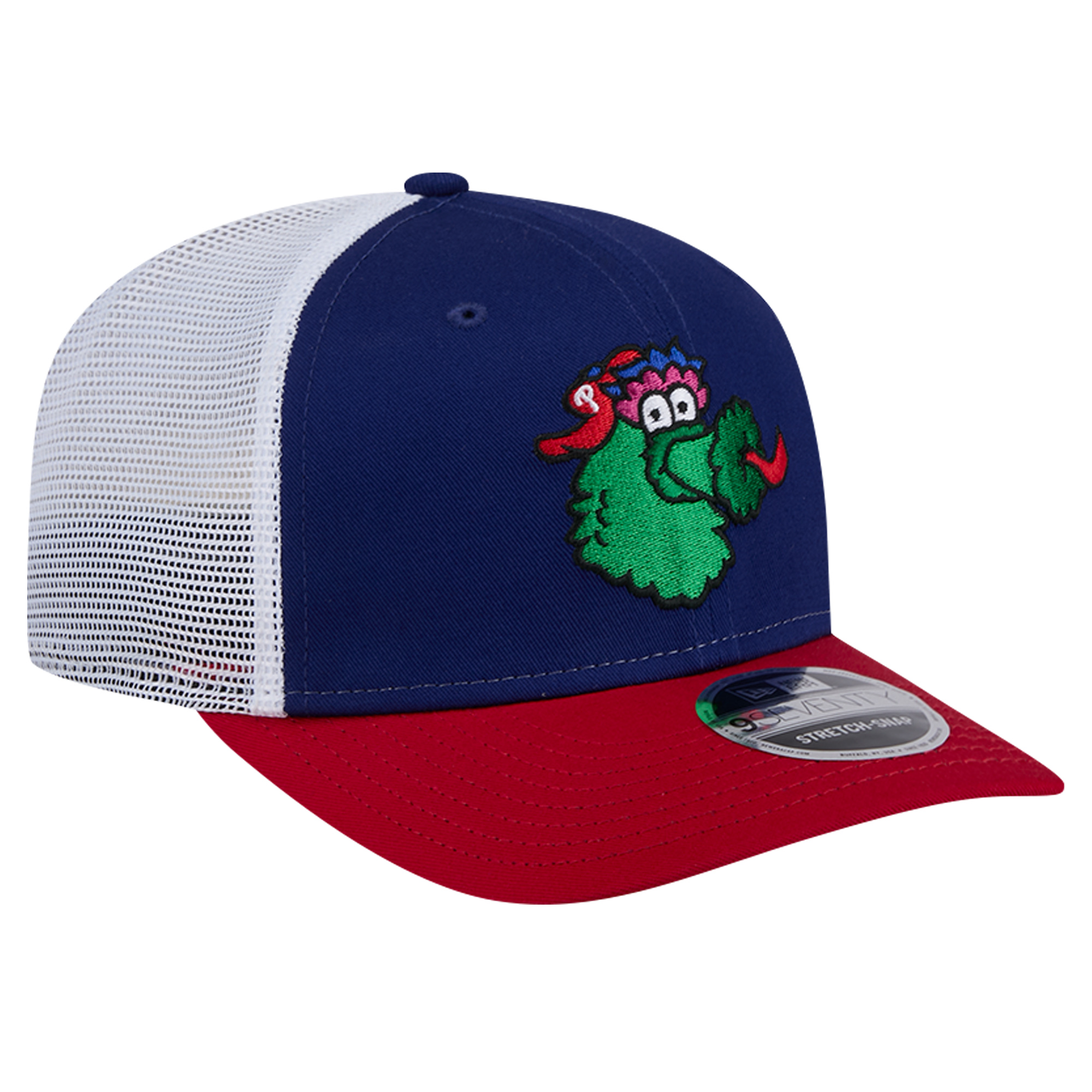 Men's New Era Royal Philadelphia Phillies Phanatic 9SEVENTY Trucker Snapback Hat