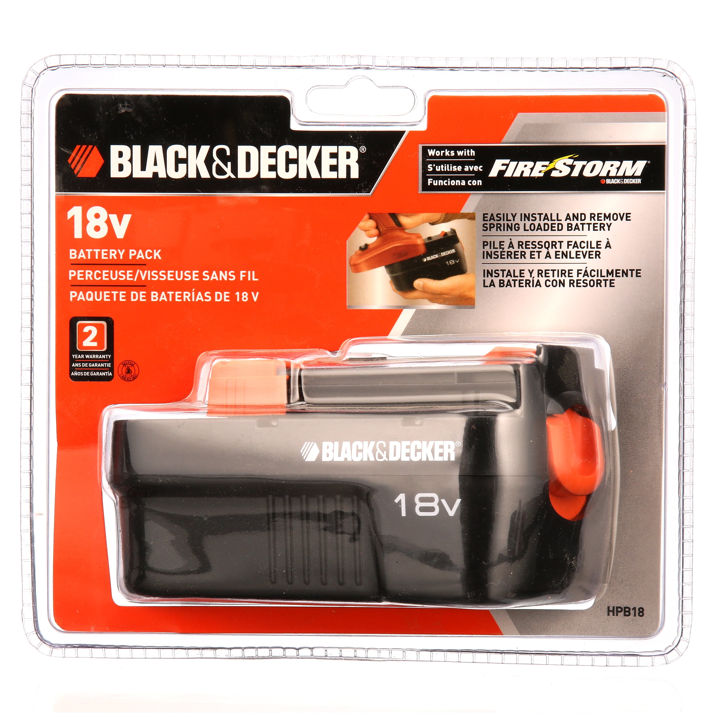 BLACK+DECKER 18V Battery, 1.0Ah,NiCd HPB18 