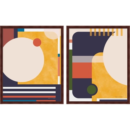 Great Art Now Modern Glam by Megan Gallagher, 2 Piece Framed Art Set Each 17.25"W x 21.25"H