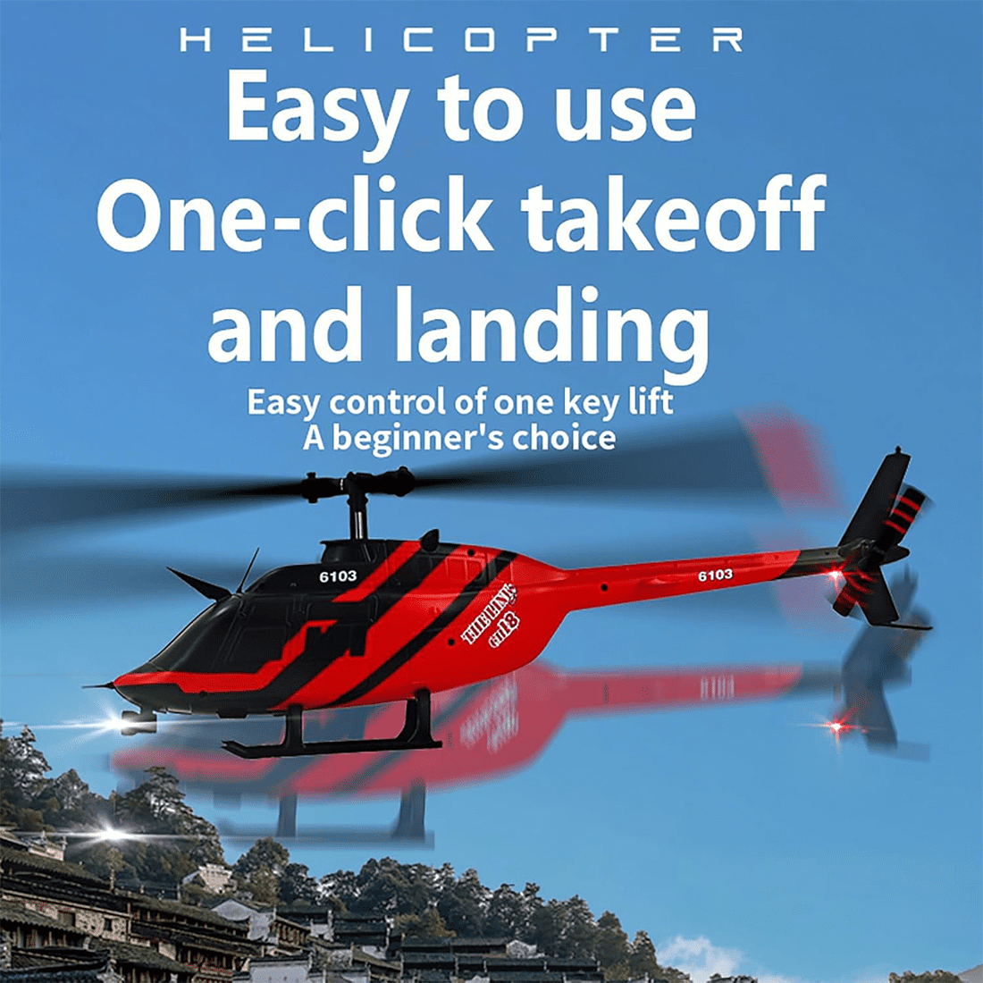 RC ERA C138 RC Helicopter, 1:30 Scale 6CH Flybarless RC Helicopter with Altitude Hold and Optical Flow, 2.4G Remote Control Aircraft with 3D Flight for Adults - 1 Battery