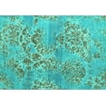 thumbnail image 1 of Ahgly Company Machine Washable Indoor Rectangle Abstract Turquoise Blue Modern Area Rugs, 4' x 6', 1 of 4
