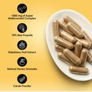 Rawleigh Honeybee Propolis Caps with Elderberry for Immunity & Allergy Support, 180 Count
