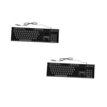 2 PCS Pink Light up Keyboard Wired Gaming LED Practical Office