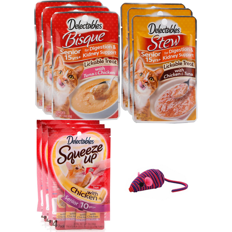 Hartz Delectables SENIOR 15 years Lickable Cat Treat Flavor Senior 15 Size 3 Bisque 3 Stew 3 SqueezeUp