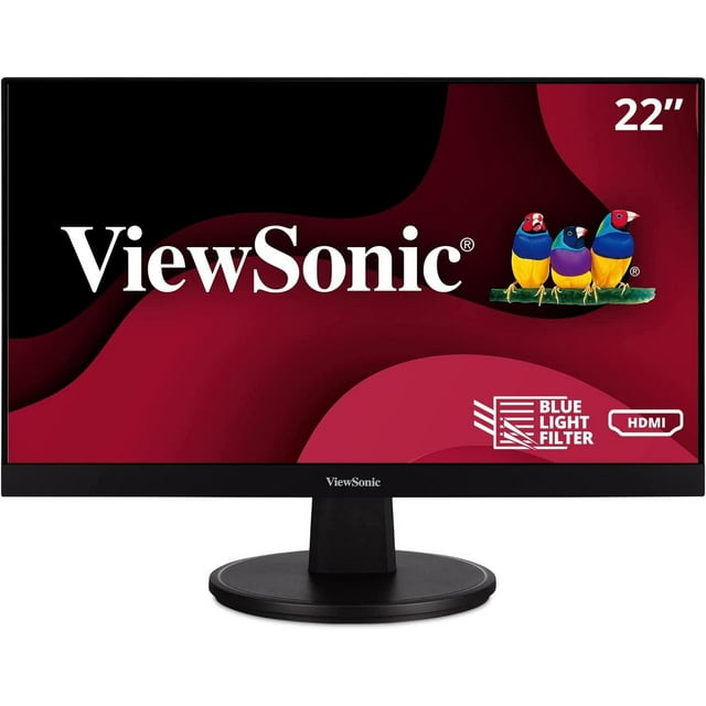 ViewSonic VA2247-MH Moniteur 22 pouces Full HD 1080p avec cadre ultra fin, synchronisation adaptative, 75 Hz, Eye Care, entrées HDMI, VGA pour la maison et le bureau