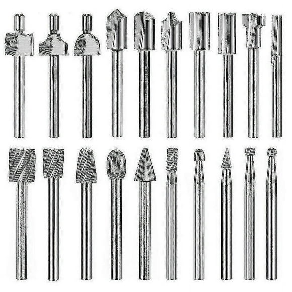 20pc Hss Router Carbide Engraving Bits For Dremel Router Bit Set 1/8 Inch(3mm) Shank For Dremel Pro-ylmyFit