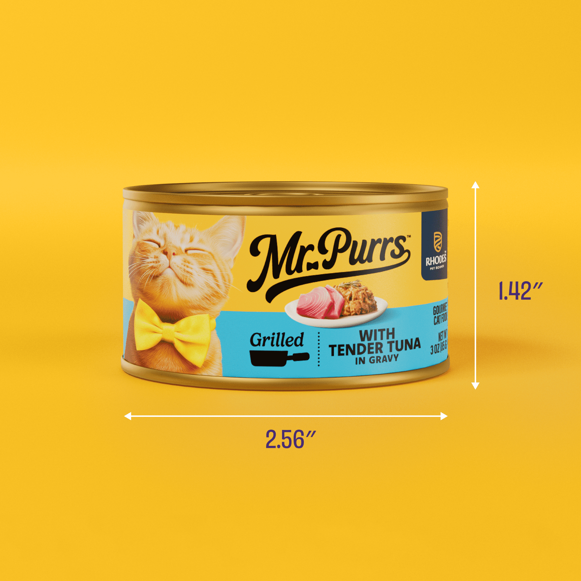 (6 pack) Mr Purrs Grilled Tender Tuna in Gravy Wet Cat Food, 3 oz Can