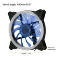 thumbnail image 2 of Ventilador de caja de computadora RGB de 3 piezas 600-1200RPM 120mm 3-4 pines azul silencioso con 15 LED 12V y almohadillas de goma 12 tornillos, 2 of 5