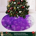 thumbnail image 6 of FMSHPON Purple Christmas Snowflakes Xmas Christmas Tree Skirt Stand Mat for Holiday Party Decoration Indoor Outdoor 48 inches, 6 of 6