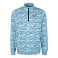 thumbnail image 2 of Men's Cutter & Buck Blue Denver Broncos  Traverse Camo Print Stretch Quarter-Zip Pullover Top, 2 of 3