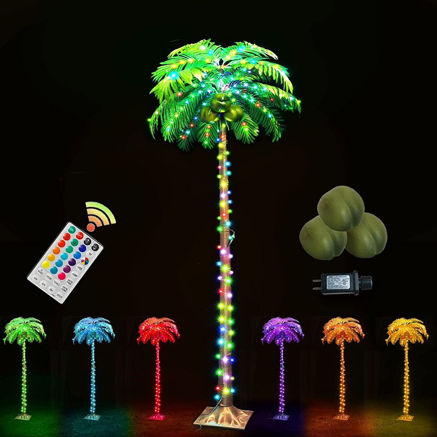 ZCYH Palm Tree 6FT 162 LED Artificial Palm Tree with Coconuts Tropical