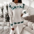 thumbnail image 1 of Women‘s long sleeved Christmas Elk snowflake printed sweater top, 1 of 2