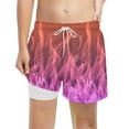 thumbnail image 3 of WILLBEST Men's Quick Boys Fashion Solid Swim Trunks with Compression Liner Stretch Swim Shorts, 3 of 3