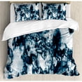 thumbnail image 3 of Marble Duvet Cover Set Twin Size, Unusual Gemstone Onyx Rock Nature Pattern with Vintage Paintbrush Effects, Decorative 2 Piece Bedding Set with 1 Pillow Sham, Slate Blue Pearl, by Ambesonne, 3 of 3