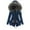 Blue-parka for women, variant on Dazajoo Women Winter Puffer Jackets with Hood Plus Size Thicken Coats Fleece Padded Parka Lined Outerwear with Pockets,Blue,S