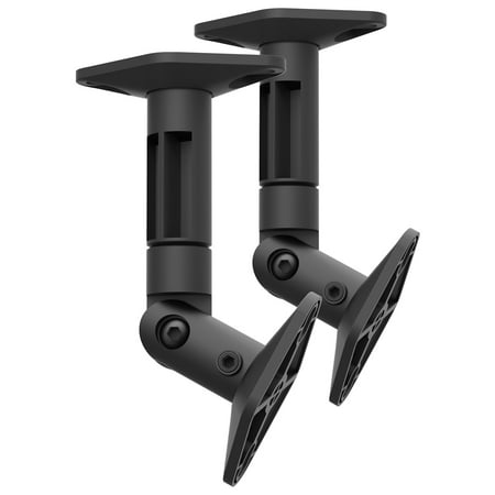 Barkan 2 satellite speakers wall & ceiling speaker mounts with swivel, twist and tilt options. holds up to 8.8lbs each, 5 year