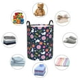 thumbnail image 6 of Balery Floral Rabbit Round Laundry Basket with Handles Waterproof Freestanding Laundry Hamper for Clothes Toys in the Dorm and Family-Small, 6 of 8