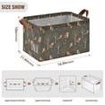thumbnail image 7 of Yayeee Foldable Storage Basket for Shelves Waterproof Cloth Bins with Handles, Green Forest Fox Pattern, 7 of 7