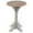 Gray Intricately Carved Solid Scroll Round 15" x 15" x 23", variant on DecMode Farmhouse Wood Round Accent Table with Carved Floral Leg Stand and Brown/White Distressed Finish, 15"W x 23"H