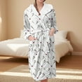 thumbnail image 2 of Women's Fleece Plush Robe Long Warm Plush Bathrobe Loungewear Jacket Printed Comfort Robe, 2 of 5