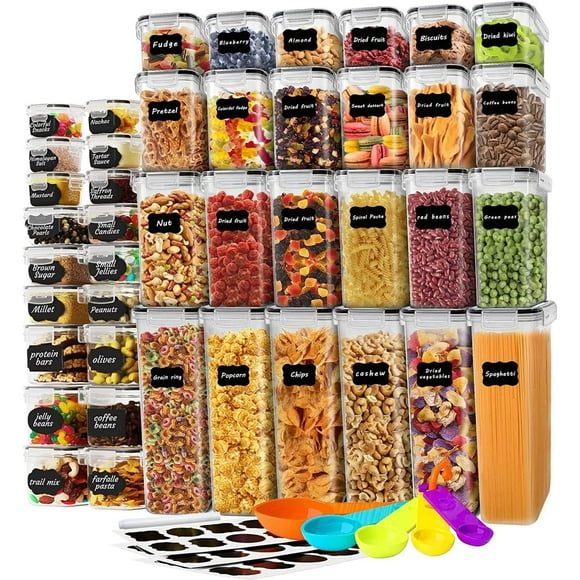 stusgo Airtight Food Storage Containers with Lids, BPA Free Clear Pantry Storage Container for Kitchen Food Pantry Organizers and