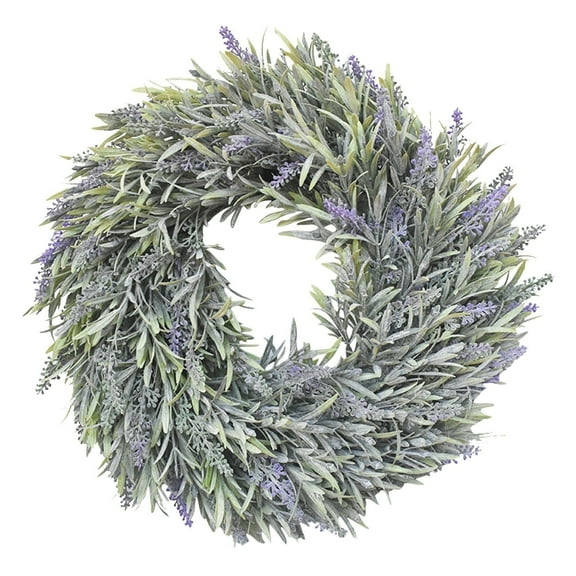 Lavender Wreath for Front Door, 13.77" Artificial Farmhouse Wreaths for Wall Window Party Wedding Decor Indoor Outdoor