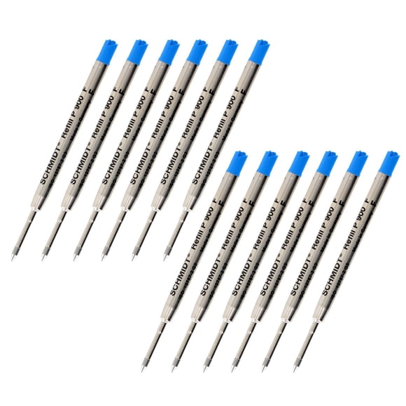 Recambio para bolígrafo Schmidt P900 punta fina tinta azul paquete de 12