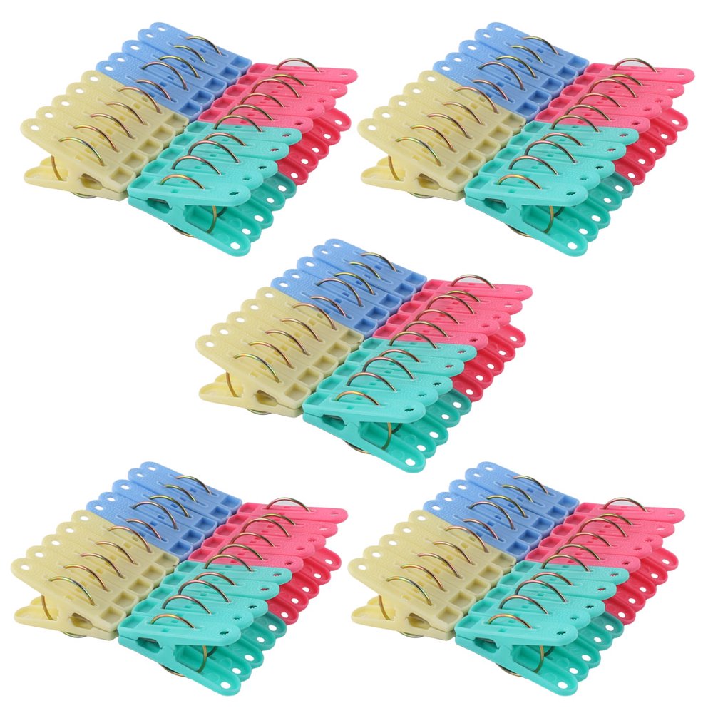 Unique Bargains Home Plastic Socks Towel Clothing Clothes Clips Clamp Clothespin Hanger 100pcs