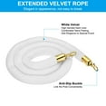 thumbnail image 3 of Unique Bargains 5.5 Feet White Velvet Stanchion Rope, Crowd Control Barrier Rope with Snap Hook, Golden, 3 of 6