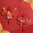 thumbnail image 4 of serony Décoration de Festival de Printemps, Couronne de Fleurs aux Baies Rouges, Décorations du Nouvel An Chinois 35cm, 4 of 8