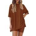 thumbnail image 1 of Conjunto de salón Outfit PRETTYGARDEN 2025 Summer Brown XL para mujer, 1 of 6