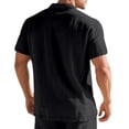 thumbnail image 5 of BRANROY Men's Short Sleeve Linen Cotton - Polo Shirt Solid Color Button Down Collared Top for Men, Lightweight Breathable Summer Casual Shirts, Father's Day Gift for Dad,Black,3XL, 5 of 8