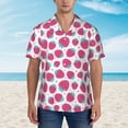 thumbnail image 4 of Haiem Hand Drawn Strawberry Printed Hawaiian Shirt for Men - Men’s Casual Beach Summer Shirts - Stretch Fabric with Modern Fit-Medium, 4 of 9