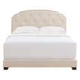 thumbnail image 1 of Accueil Prix Touffeté Clou Garni Lit Grand en Beige Naturel, 1 of 2