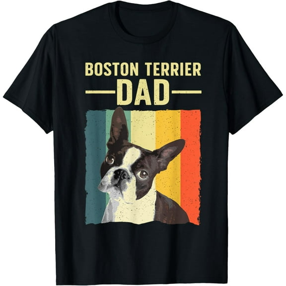 t-shirt Cool Boston Terrier Art For Men Dad Boston Terrier Dog Lover T-Shirt mens,black,women,funny,journey,Crew Neck, Short Sleeve,printing