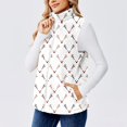 thumbnail image 4 of Women's Retro Printed Fashionable Warm Fleece Cardigan Vest Coat, Open Front Sleeveless Jacket for Unique Layering and Stylish Comfort,White,S, 4 of 6