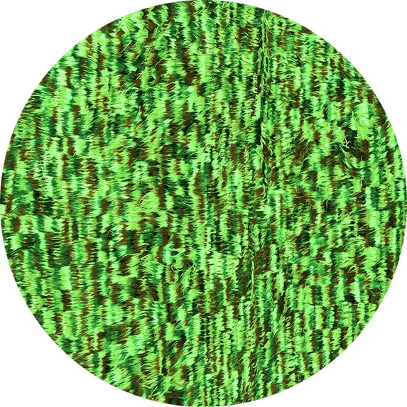 Ahgly Company Indoor Round Abstract Green Modern Area Rugs, 8' Round