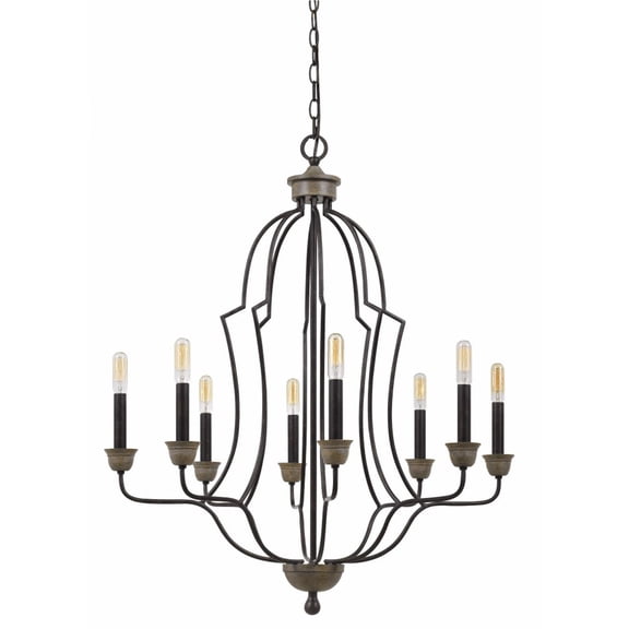 Cal Lighting FX-3689-8 Transitional Eight Light Chandelier from Lebrija Collection in Bronze / Dark Finish, 29.25 inches