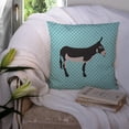 thumbnail image 3 of American Mammoth Jack Donkey Blue Check Fabric Decorative Pillow, 3 of 4