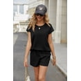 thumbnail image 4 of Ekouaer Two Piece Sets for Women Summer Crew Neck Lounge Short Sets Cap Sleeve Drawstring Vacation Outfits with Pocket, 4 of 6