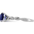 thumbnail image 4 of Sterling Silver Rhodium-Plated Created Sapphire And Diamond Ringsize 7 (Width 1.75 To 3) - Jbsp, 4 of 5