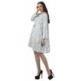 thumbnail image 4 of Moomaya Rayon Flared Dress For Womens Long Sleeve Printed V-Neck Casual Beach Dress For Girls, 4 of 7
