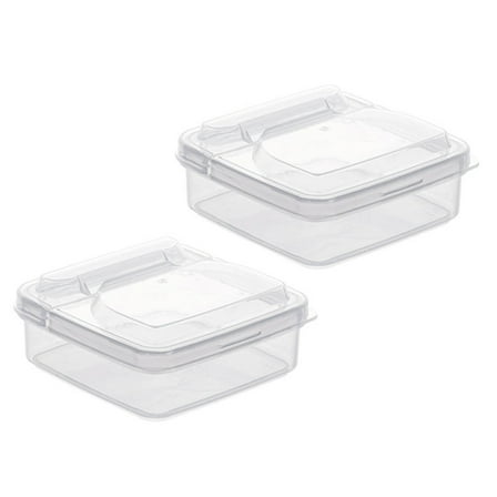 Amosfun 2Set Covered Butter Dish with Lid Transparent PP Kitchen Use for Households