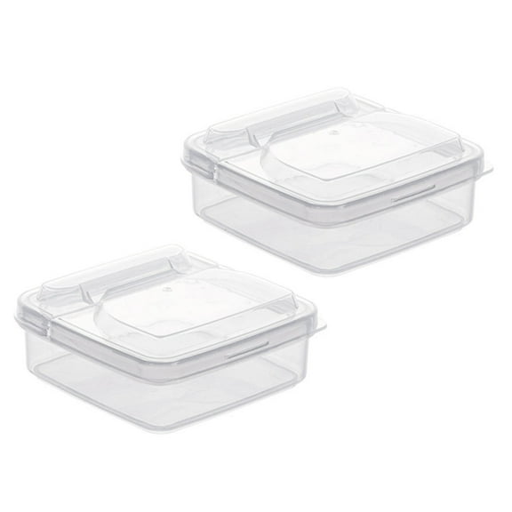 Amosfun 2Set Covered Butter Dish with Lid Transparent PP Kitchen Use for Households
